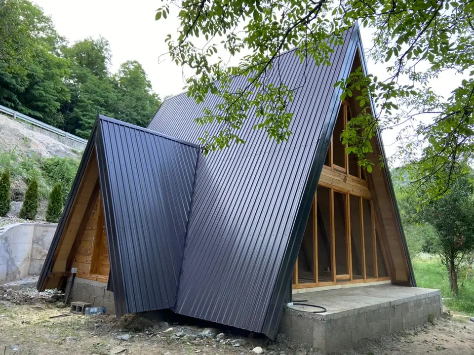 A-frame under construction