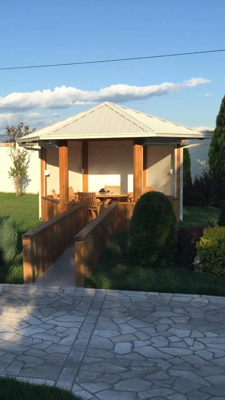 Gazebo with benches